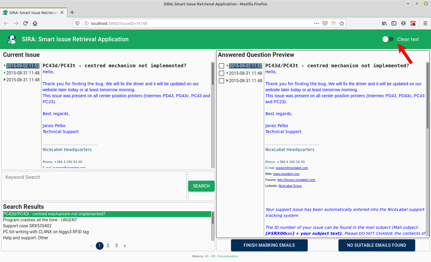 Clean email toggle image