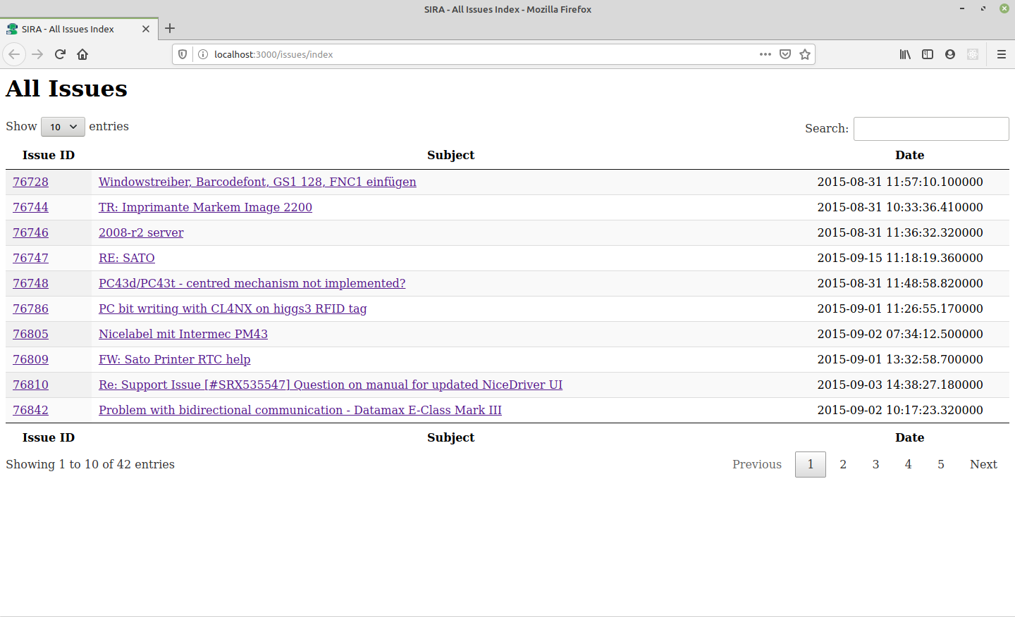 Issues index viewer image